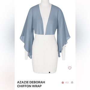 Azazie “Deborah” Chiffon Wrap, Dusty Blue. Size A8